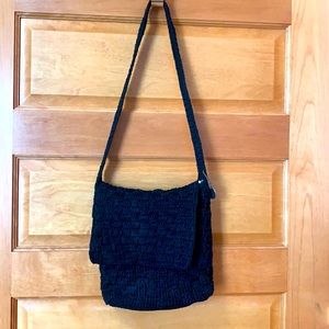 The Sak Black crochet bag